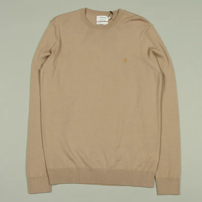 Farah Mullen Crew Sweater - Light Beige